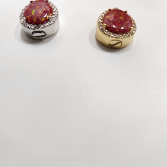 Natural Fire Red Opal Urn Pendant, VVS Moissanite Diamond100% Passes Dia Testers - Picture 6 of 7